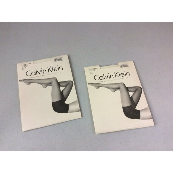 Calvin Klein Ultra Sheer Nylon Stockings 2 Packages Size A NEW - Picture 1 of 6